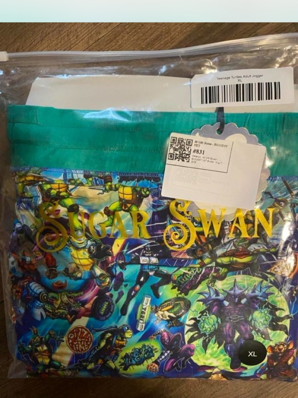 Sugar Swan XL bamboo joggers TMNT New